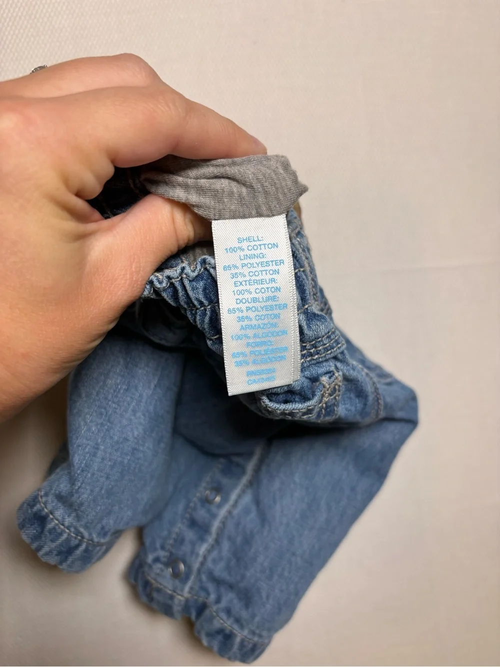 Vintage Y2K Children’s Place 1989 Lined Denim Carpenter Jeans Size 3–6 Months